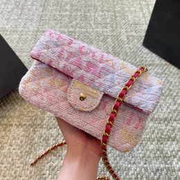 Vintage tas Designer tas tweed tas Vilt geweven kleine vierkante tas Modeketen crossbody tas schoudertas damestas eenvoudig en mooi Portemonnee cosmetische tas