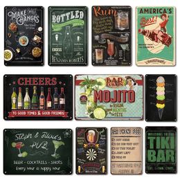 Vintage Bar Open metalen plaque tinnen bord restaurant Keukenplaten Bar Signs Wall Decoration Retro Cocktail Poster 30x20cm W03