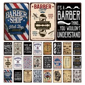 Vintage kapperswinkel metalen borden Barbershop Wall Poster Barber Promotionele poster Bar Pub retro plaque kapsel en scheerbaard ijzeren schilderijen kunstplaten 30x20cm W01