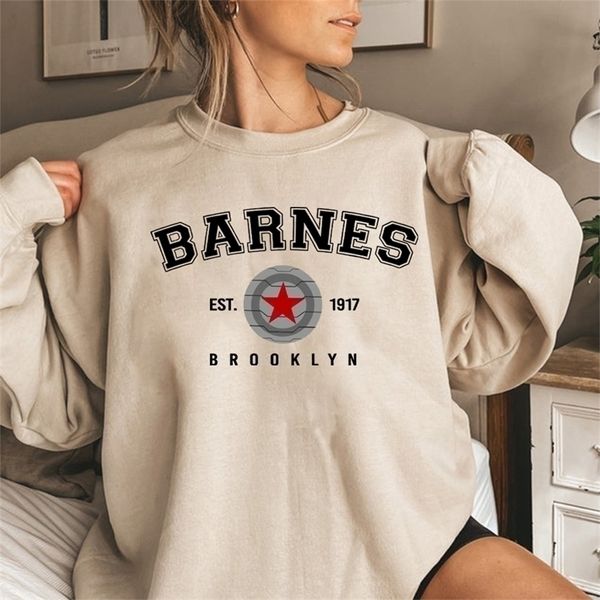 Vintage Barnes 1917 sweat femmes Bucky Barnes hiver soldat pull émission de télévision inspiré super-héros Cwerneck Sweatshirts 220816