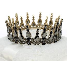 Vintage barokke koningin King Bride Tiara Crown For Women Hoofdtooi Prom Bruidaal Wedding Tiaras en Crowns Hair Sieraden Accessories7954750