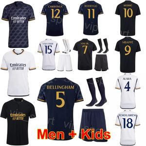 Club Kids Man Soccer 7 Vinicius Junior Jersey Set 2 Dani Carvajal 7 Kylian Mbappe 25 Kepa Arrizabalaga 15 Federico Valverde 8 Toni Kroos Maillot de football 23-24 HuangMa