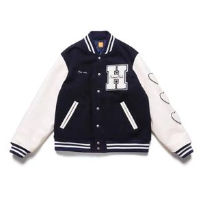 Vintage honkbaljassen heren harige letter borduurpatch Varsity Jacket dikke college-stijl casual chaquetas losse paar jas9918762
