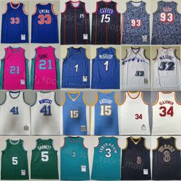 Maillots de basket-ball vintage pour hommes Gary Payton 20 Scottie Pippen 33 Jason Williams 55 Jerry West 44 Tyrone Muggsy Bogues 1 Isiah Thomas 11 Dikembe Mutombo 55
