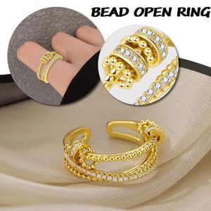 Vintage Bead Fidget Spinner Rings voor vrouwen Zirkoon kristal roteren vrij anti Stress angstring sieraden Gift Bague