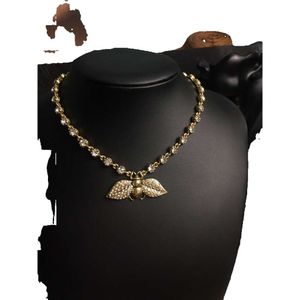 Vintage Bee hanger volledige set diamanten halsketting ontwerper sieraden verlovingsfeest bijpassende sieraden