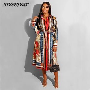 Vintage ceinture Robes africaines Chemisier Femmes manches longues PLUS Taille SHIRT SEXY NUIT NUIT PARTY VESTE MIDI VÊTEMENTS DE MESURES 201204