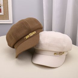 Vintage baretten effen kleur eenvoudige schilder hoed winter warme pet