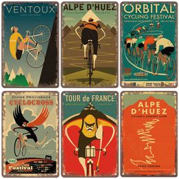 Vintage fiets poster metaal schilderij plaque retro fiets cyclocross metalen plaat blik tin tank garage house muur decor man grot 20 cmx30cm woo