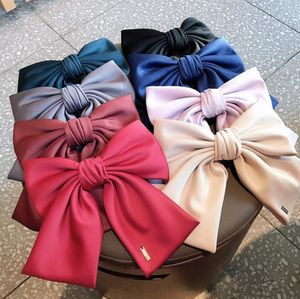 Vintage Big Hair Ribbon Bow Ties Cute Hair Clips Two Layer Butterfly Hairpin Girl Hair Accessoires For Women Bowknot Hairspins 1369