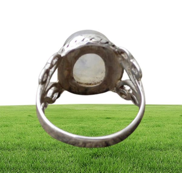 Vintage Big Healing Crystal Anneaux pour les femmes Boho Antique indien Moonstone Ring Jewelry Girls Ladies Gadins JZ03015185902507632