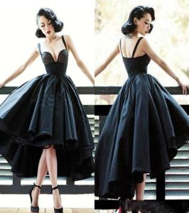 Vintage Black 2023 Prom -jurken Banden Hoge laag ruches Custom Made A Line Satin TuLle avond feestjurken Vestidos plus maat