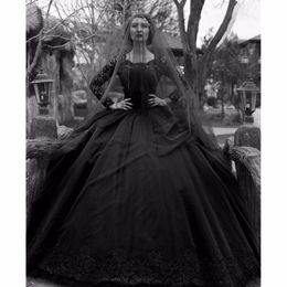 Vintage noire gothique robe de mariée robes de mariée