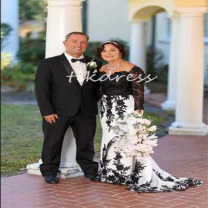 Robes de mariée gothique noire vintage 50s Elegant Plus taille sirène Bides nuptiales