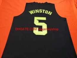 Vintage noir vert blanc # 5 Cassius Winston maillot de basket-ball taille S-4XL 5XL personnalisé n'importe quel maillot de numéro de nom