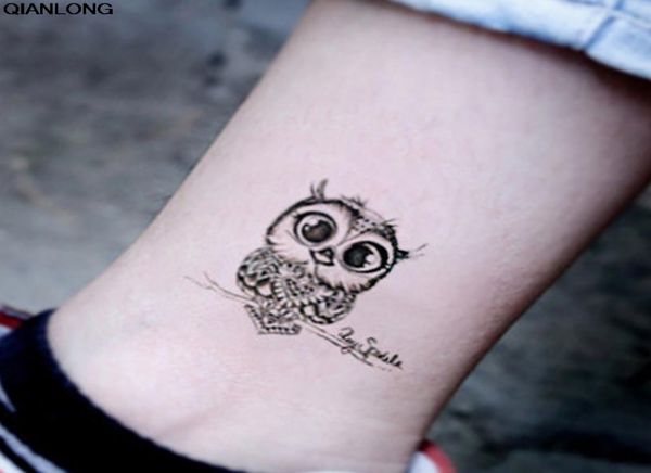 Vintage Black Owl bras faux tatouage sexy tatouage temporaire autocollant hommes femmes art corporel C181228016154769
