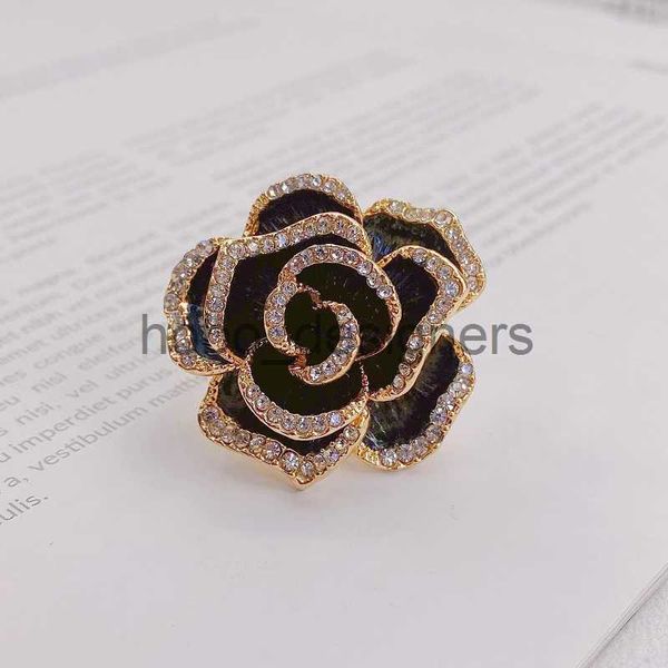 Broche Rose noire Vintage pour dames, accessoires de collier de luxe en Zircon, bijoux cadeaux, vente en gros x0822