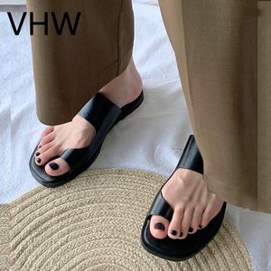 Vintage noir sandales femmes été pantoufle diapositives femmes sandales été mode carré séparé orteil pantoufles décontracté plage tongs autsriaGH