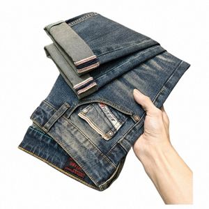 Vintage Blue Jeans pour hommes Wed All-Match Street Smart Pantalons Pantalons Crayon Tendance Casual High Street Pantalons Hommes L3vf #