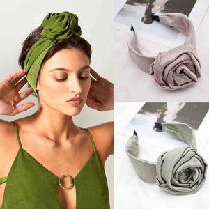 Vintage Boheemse roos bloem satijn haarband hoofdband hoofddeksels haaraccessoires AA220323