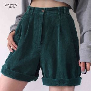 Vintage Boyfriend Style Summer Casual Solid Dames Streetwear Hoge Taille Vrouwelijke Dames Shorts