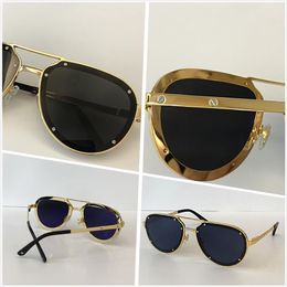 Lunettes de soleil de créateurs de marque vintage pour hommes femmes Luxury Retro Rimless Frame Eyewear Gold Top Quality Luners UV 400 LENS 0194244W