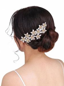 Positre à cheveux de mariée vintage Fascinateurs dorés à la main coiffures de fête de fête de bijoux de mariage aciés pour femmes v7xw #