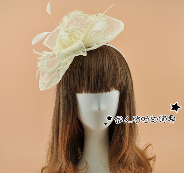 Chapeaux de mariée vintage Banquet Petit chapeau Fascinator Chapeaux Chapeau d'invité de mariage Chapeaux de soirée formels Mini Top Chapeaux Femmes Chapeaux de mariage