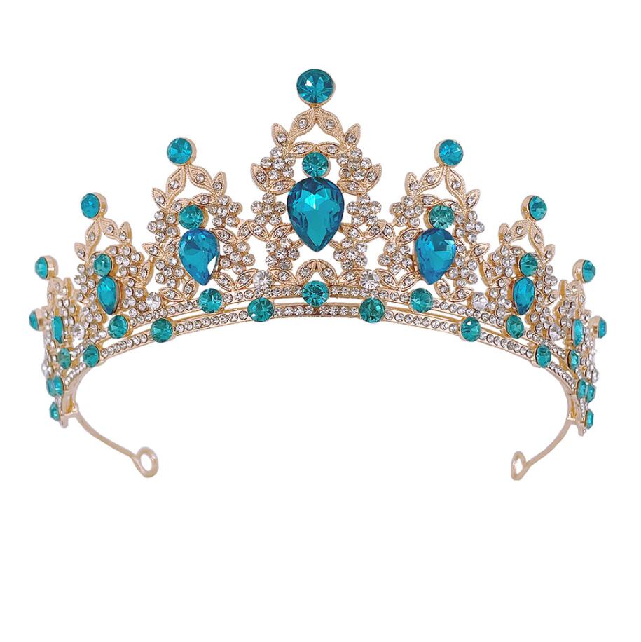 Vintage bruids bruiloft Kroon Barokke Rhinestone Crystal Crowns Wedding Hair Accessories Gold Princess Headpiece