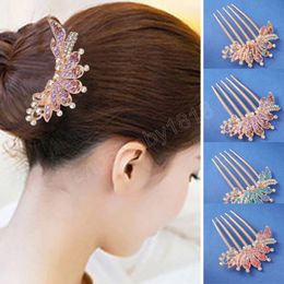 Vintage bruids bruiloft haaraccessoires kristal goud kleur kammen voor vrouwen bruid kopstuk feest sieraden bruidsmeisje cadeau