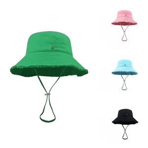 Chapeau de seau vintage pour homme femme bob à large bord rose bleu motif solide protection solaire casquettes ajustement designer extérieur plage voyage parasols chapeaux de soleil lisse ga0130 C4