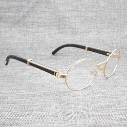 Vintage corne de buffle lunettes de soleil hommes accessoires ronds en bois naturel Gafas Los Hombres lunettes de soleil Oculos Shades lunettes de luxe