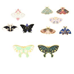 Broches de esmalte de mariposa Vintage para mujer