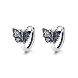 Boucles d'oreilles vintage papillon cerceau femmes mignonnes boucles d'oreilles papillon rétro cadeau pour l'amour petite amie