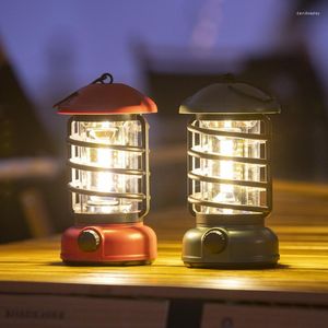 Vintage Camping Light Hangende LED -tent USB -oplaadbaar waterdicht