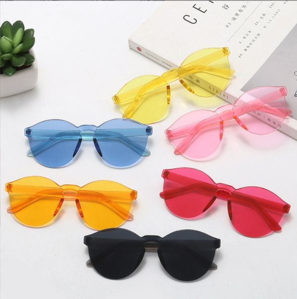 Vintage couleur bonbon Simple enfants ronds filles ANTI-UV lunettes de soleil chauds garçons filles enfants rétro mignon lunettes de soleil lunettes UV400