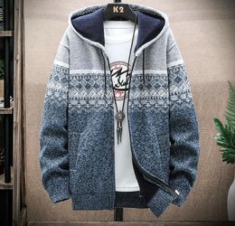 Cardigan Vintage pour homme, pull-over, manteau, motif Harajuku, tricoté, décontracté, à capuche, vêtement d'extérieur en polaire, collection hiver et automne, 2022