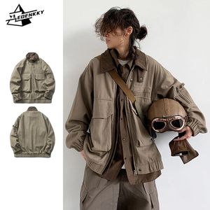 Veste de cargaison vintage Men American Hunting Coat Street Dreambed Loose Abel Veste Automne Band Multi-Pocket Tops Homme 240423