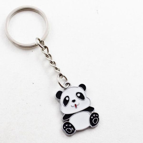 Vintage dessin animé émail Panda porte-clés pour clés voiture porte-clés Steampunk Punk Hip Hop Couple pendentif porte-clés Bijoux enfants Bijoux