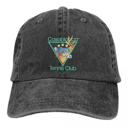 Vintage Casablanca Tennis Club Baseball Caps For Men Women Diroed Denim Washed Hat Outdoor Summer 240410