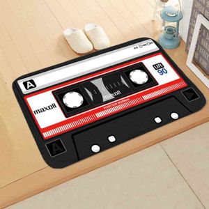 Vintage cassette tape indoor deurmat antislip vloermatten tapijt tapijten decor flanel pluche mat portiek matten tapete