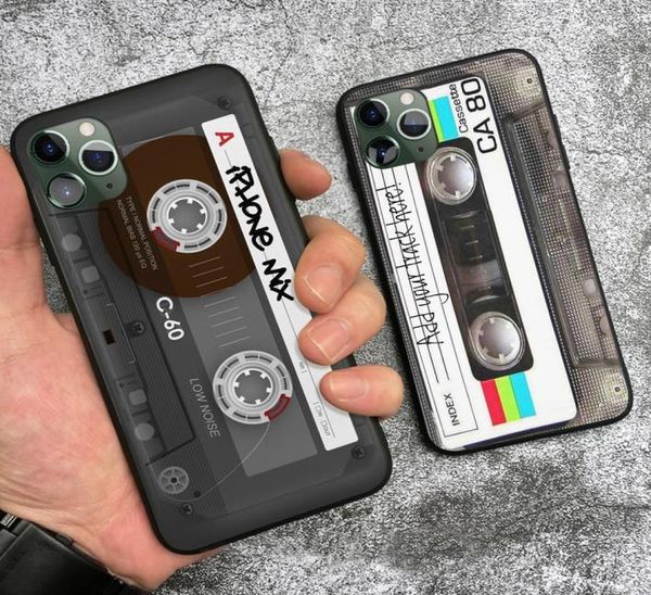 Cassette vintage cassette rétro de style rétro pour iPhone SE 6 6S 7 8 plus x xr xs 11 12 pro max soft silicone téléphone couvercle couverture de case 7218178