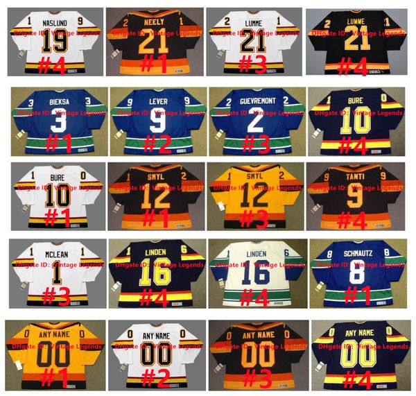 Vintage CCM GINO ODJICK Canucks Hockey Jersey Pavel Bure Garth Butcher TREVOR LINDEN BOBBY SCHMAUTZ CAM NEELY JYRKI LUMME RICHARD BRODEUR Petri Skriko KURTENBACH