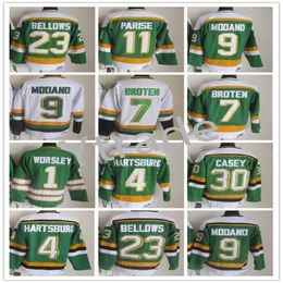 Vintage CCM Hockey Mike Modano Jersey 4 Craig Hartsburg 23 Brian Bellows 20 Dino Ciccarelli 7 Neal Broten 30 Jon Casey 11 Parise Roter cousue 171c