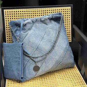 Vintage chaîne fourre-tout femmes denim déchets luxes sac à main classique designer sacs à bandoulière dame rétro haute capacité crossbody sacs à main 230524
