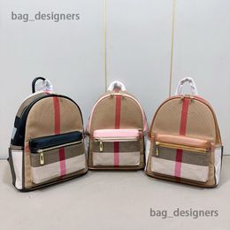 Vintage Check Cotton Fabric Bacos à dos Sac de créateur de luxe Trime en cuir Sac écolier Fashion Designer Sac de voyage Archive Backpack Backpack Classic Classic Sac à dos