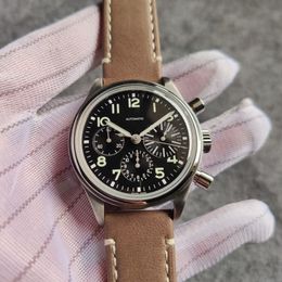 Vintage chronograaf mannen horloge polshorloge 41mm mechanisch waterdicht automatisch uurwerk grootvader cadeau orologio di luso299B