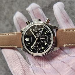 vintage chronograaf herenhorloge horloge 41 mm mechanisch waterdicht automatisch uurwerk grand vader geschenk orologio di lusso215S