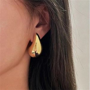 Boucles d'oreilles en dôme épais vintage pour femmes Golden Couleur en acier inoxydable épaisle de boucles d'oreille de boucle d'oreille bijoux de mariage cadeau