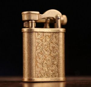 Briquet à cigarettes Vintage au kérosène, fait à la main, rétro, en métal et en laiton, 7980528